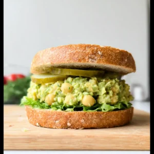 Smashed Chickpea Avocado Dill Pickle Sandwiches
