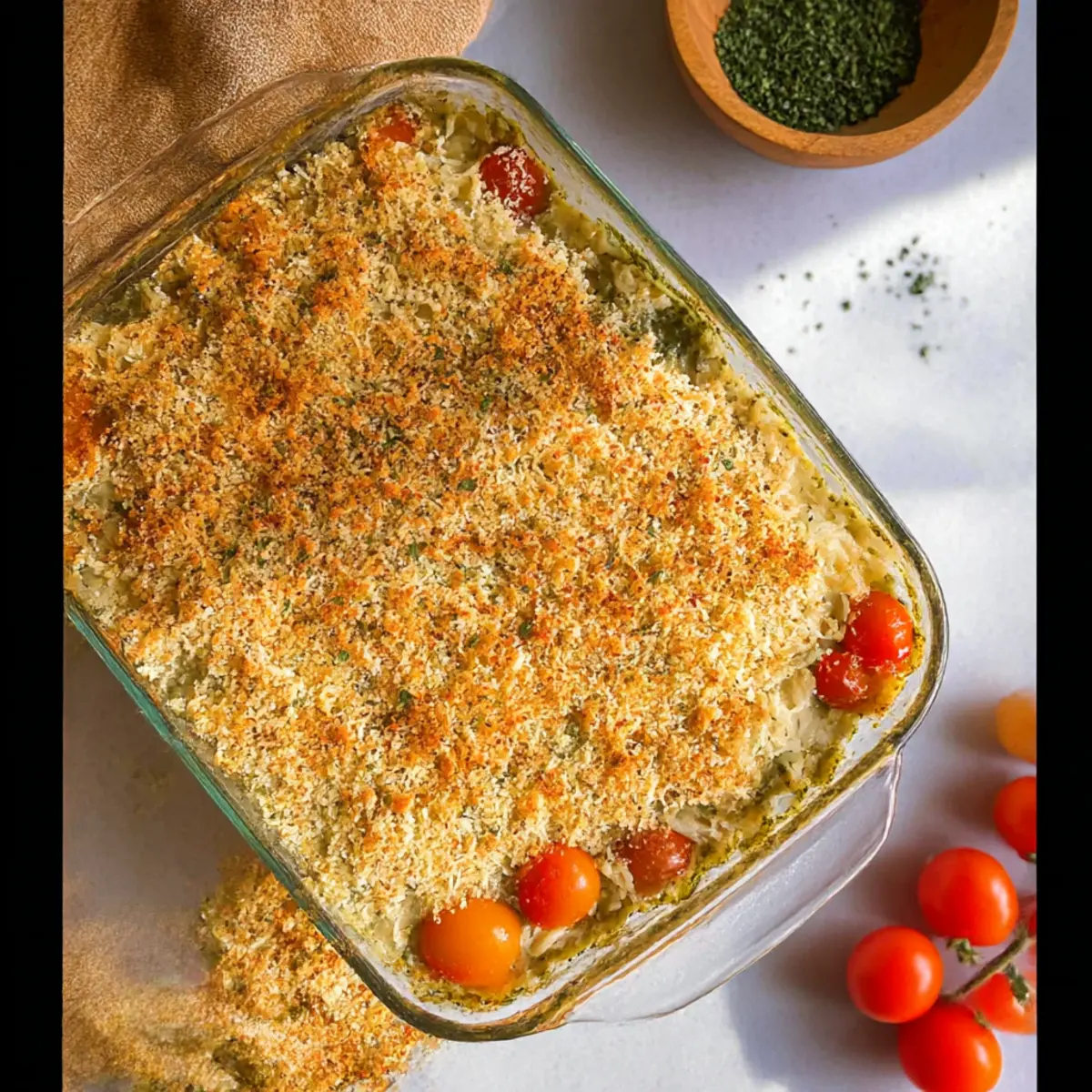 White Bean and Pesto Bake