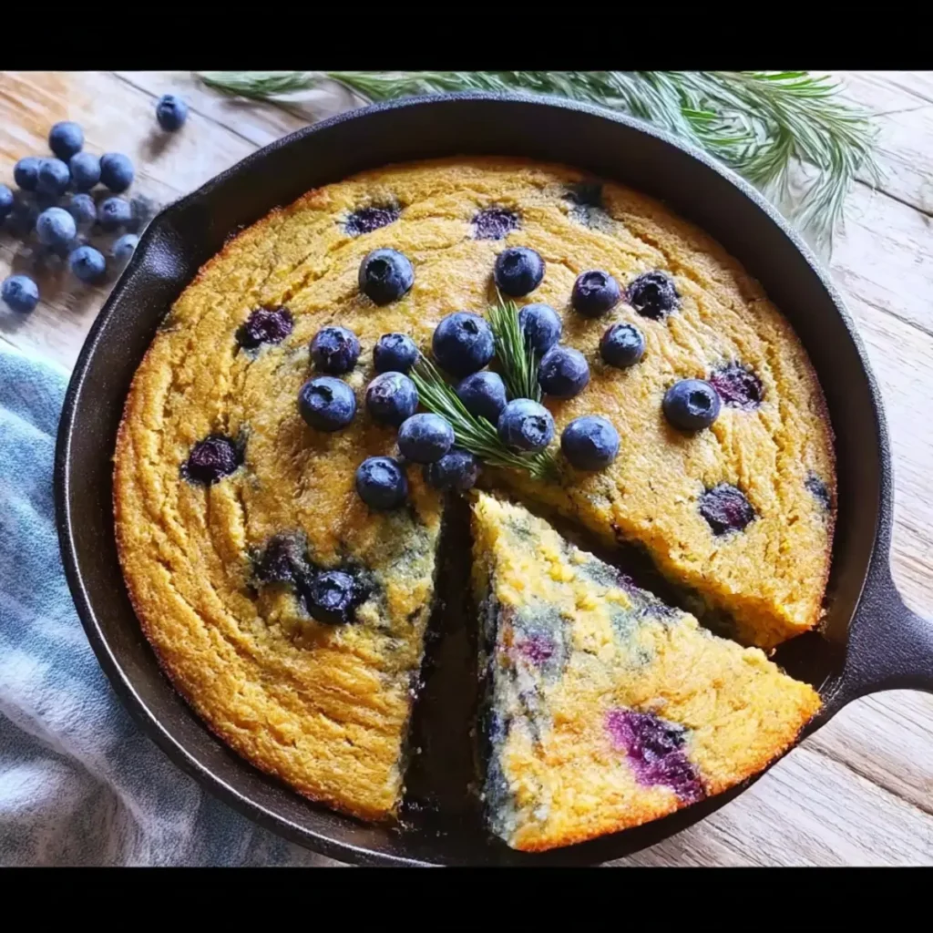 Coconut Flour Blueberry Skillet Bread
