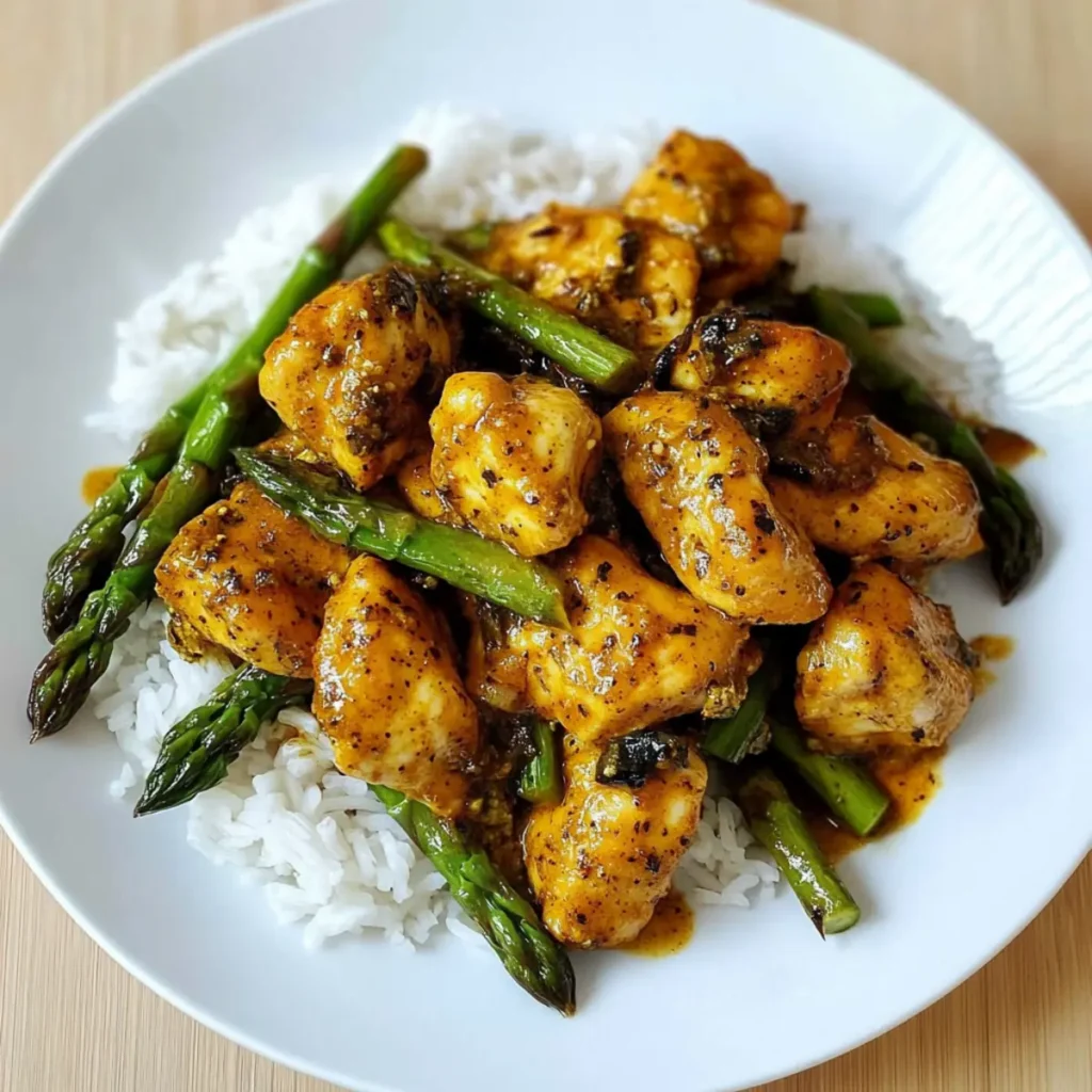 Turmeric Black Pepper Chicken with Asparagus